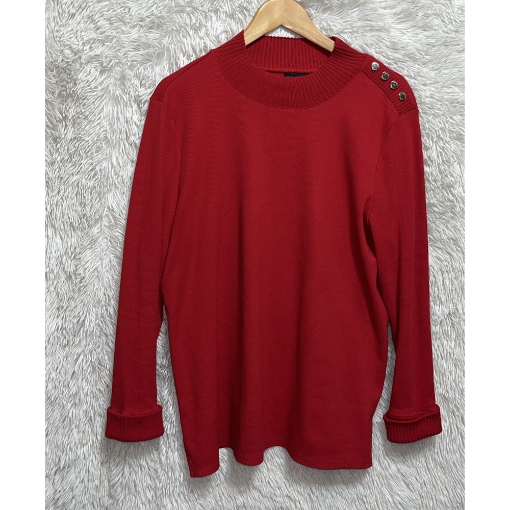 Rafella Red Chunky Cable Knit Sweater Size‎ XL